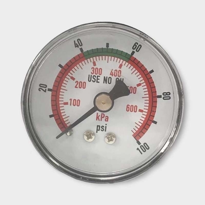 Hinteres angebrachtes Manometer 50mm 100 P-/inmanometer für Sauerstoffsystem