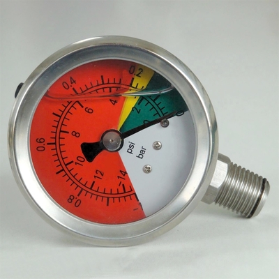 50mm alles Stangen-Glyzerin gefüllte Vakuummanometer P/in 1 des Edelstahl-Manometer-14