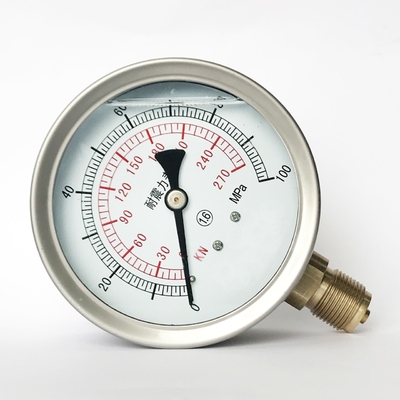 100mm Erschütterung-sicheres Manometer-Glyzerin-flüssiges gefülltes Manometer mit 100 MPa