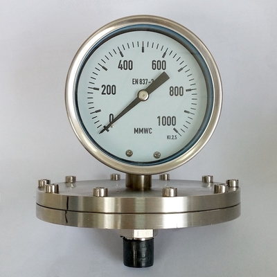 100mm Skala-Manometer 1000 MMWC mechanisches Manometer kristallisierend