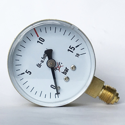 63mm goldenes Stangen-Pumpen-und Kompressor-Manometer Rechtssachen-16 Messing-Gebrauchsmanometer Internals