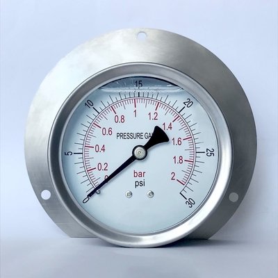 100mm 30-P-/inc$trümmer-sicheres Manometer mit Flansch-Flüssigkeit-gefülltem Manometer