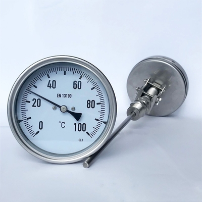 Alle des Edelstahl-0-100C Behälter Stamm-bimetallischen Skala-des Thermometer-100mm