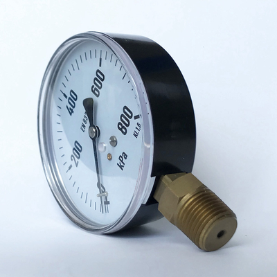 800 schwarzes Stahlplastikmanometer KPa 100mm