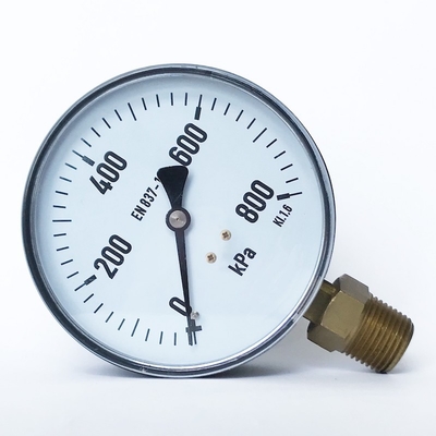 800 schwarzes Stahlplastikmanometer KPa 100mm
